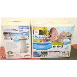 EASY SET 8' SWIMMING POOL WITH CARTRIDGE FILTER