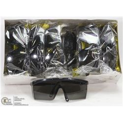 CASE OF 12 BLACK FRAMED SMOKE LENS SAFETY GLASSES