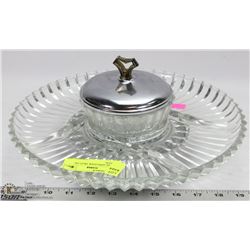VINTAGE APPETIZER TRAY ON PEDESTAL
