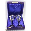 Image 1 : INDONESIAN COPPER & SILVER PLATED GOBLETS IN A