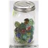 Image 1 : KERR MASON JAR FILLED WITH MARBLES.