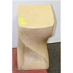 CREAM COLORED RESIN SCULPTURED PEDESTAL-18"H X
