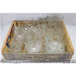 5) 38 ITEMS OF DEPRESSION GLASS CUBIST STYLE,