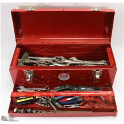 TOOL BOX WITH CONTENTS INCL WRENCHES