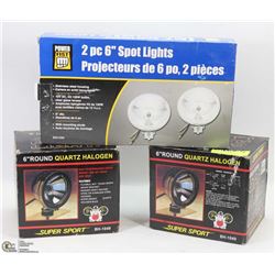 LOT OF NEW 6" SPOTLIGHTS AND ROUND OFFROAD LIGHTS