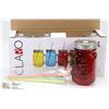 Image 1 : NEW 4PCS DRINKING JARS W/ LIDS & STRAWS (15oz)