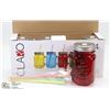 Image 1 : NEW 4PCS DRINKING JARS W/ LIDS & STRAWS (15oz)