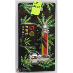 NEW METAL PIPE WITH 5PC PIPE SCREENS