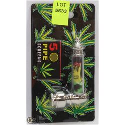 NEW METAL PIPE WITH 5PC PIPE SCREENS