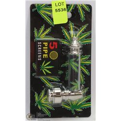 NEW METAL PIPE WITH 5PC PIPE SCREENS