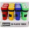 Image 1 : CASE OF 12 HAWK 2D PLASTIC TORCH / FLASHLIGHT