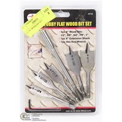 NEW 7PC WOOD BIT SET.