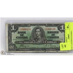 1937 CANADIAN $1.00 BILL.