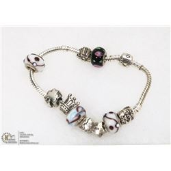PANDORA STYLE  BRACELET WITH 10 CHARMS