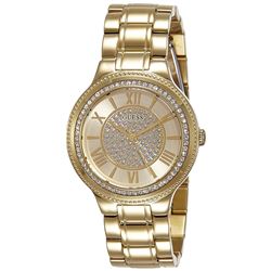 NEW GUESS CRYSTAL BEZEL WATCH GOLD TONE MSRP $155