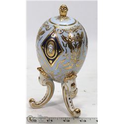 FABERGE PORCELAIN PEDESTAL EGG