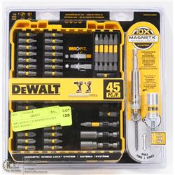 45PC DEWALT SCREWDRIVER SET INCL MAGNET.