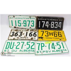 LOT OF 6 VINTAGE COLLECTIBLE LICENSE PLATES INCL