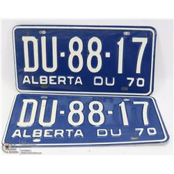 SET OF 2 MATCHING 1970 ALBERTA  LICENSE PLATES