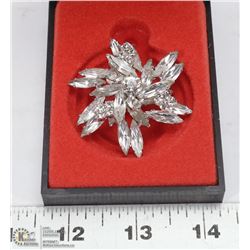 ESTATE CLUSTER RHINESTONE BROOCH.