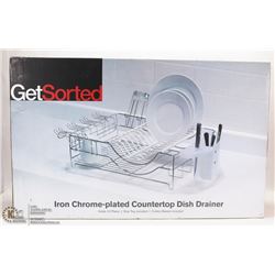IRON CHROME PLATED COUNTERTOP DISH DRAINER