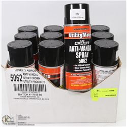 CASE WITH 12 CANS OF ANTI-VANDAL SPRAY