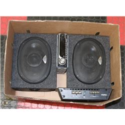 PAIR OF CLARION 6"X9" BOXED SPEAKERS, CARION AMP &
