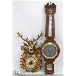 2 BAROMETERS INCL BIG BUCK WALL MOUNT