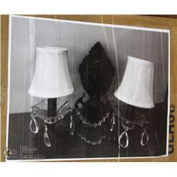 NEW WALL MOUNT 2 HEAD LIGHT WITH CRYSTAL DROPS