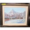 Image 1 : 24"X20" MOUNTAIN SCENE BY D. SCHANTZ. FRAMED