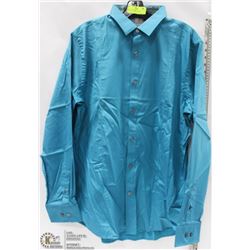 MENS BLUE DRESS SHIRT BY TRISTAN. SIZE XL. MADE IN