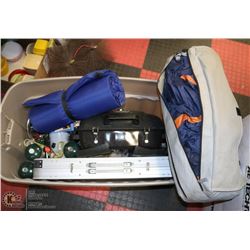 LARGE BIN W/CAMPING GEAR INCLUDES