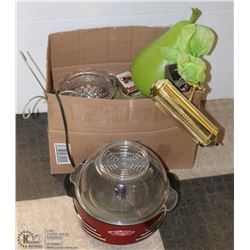 POPCORN MAKER, SOLAR LIGHT, BRASS BAKERS LIGHT &