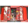 Image 1 : RED TOOL BOX WITH ASSORTED TOOLS INSIDE