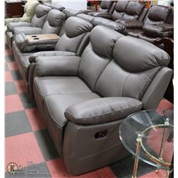 NEW CAMROSE GREY LEATHER RECLINING