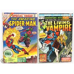 PAIR OF OLD COMICS W/ SPIDER-MAN AND MORBIUS