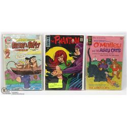 3 OLD COMICS WITH 12 AND 15 CENT COVER PRICES