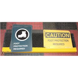 LOT OF 5 FOOT PROTECTION SIGNS WITH GRIP STEP