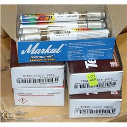 5 INCOMPLETE BOXES OF THERMAL HEAT  TEMP STICKS