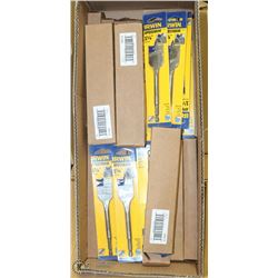 LARGE BOX OF IRWIN 1 1/8" SPADE DRILL BITS