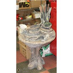 CONCRETE BIRD BATH/ FOUNTAIN, PUMP NOT INCLUDED