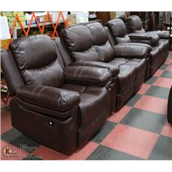 NEW NORWICH BROWN LEATHERETTE RECLINING