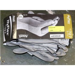 PACK OF 12 HYFLEX 11/727 SZ 10 WORKGLOVES