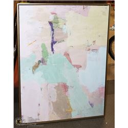 LARGE FRAMED ABSTRACT CANVAS