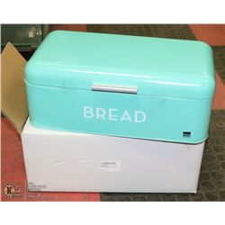 NEW TURQUOISE COLOR BREAD BIN. RETRO STYLE