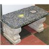 CONCRETE GARDEN BENCH (2PCS) WITH GLASS BEAD