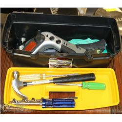 HOME HANDYMAN 16" TOOLBOX WITH TOOLS.