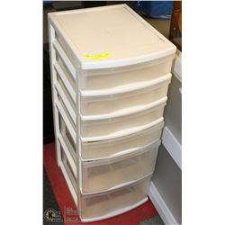 6-DRAWER WHITE STORAGE CONTAINER -