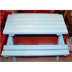 BLUE CHILDRENS PICNIC TABLE 34" X 33" X 24"H