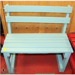 BLUE GARDEN BENCH 36" X 19" X 35"H